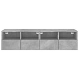 Mobili TV Muro 2pz Grigio Cemento 60x30x30 cm Legno Multistrato