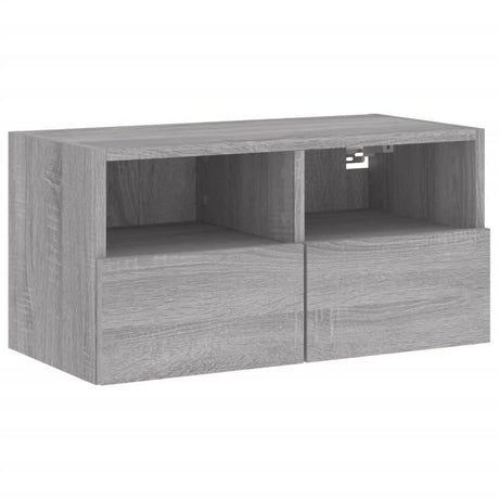 Mobile TV a Parete Grigio Sonoma 60x30x30 cm Legno Multistrato