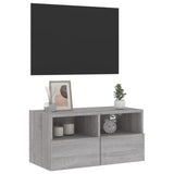 Mobile TV a Parete Grigio Sonoma 60x30x30 cm Legno Multistrato