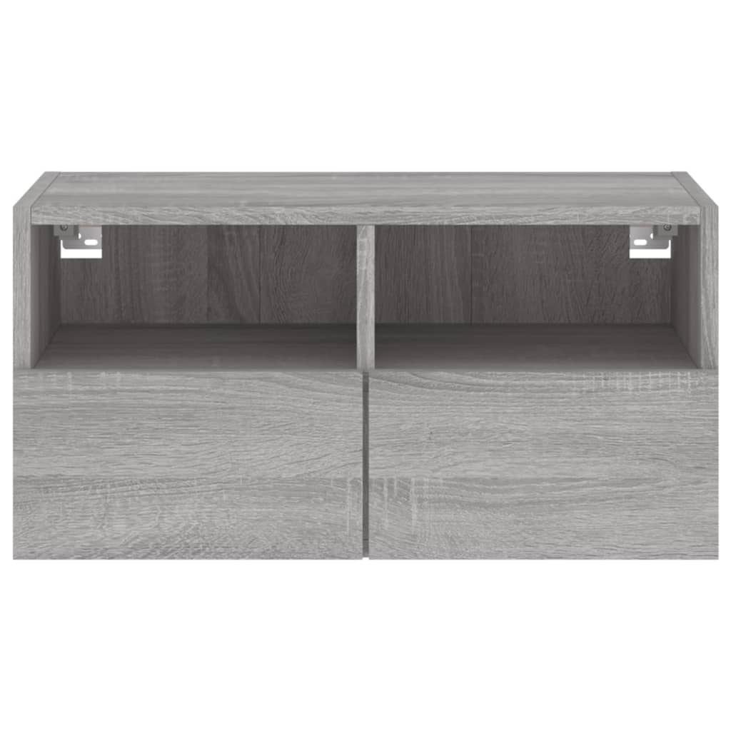 Mobile TV a Parete Grigio Sonoma 60x30x30 cm Legno Multistrato