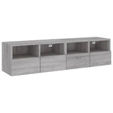 Mobili TV Muro 2pz Grigio Sonoma 60x30x30 cm Legno Multistrato