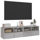 Mobili TV Muro 2pz Grigio Sonoma 60x30x30 cm Legno Multistrato