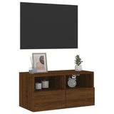 Mobile TV a Parete Rovere Marrone 60x30x30 cm Legno Multistrato