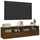 Mobili TV Muro 2 pz Rovere Marrone 60x30x30cm Legno Multistrato