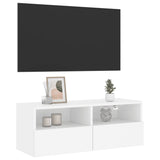 Mobile TV a Parete Bianco 80x30x30 cm in Legno Multistrato