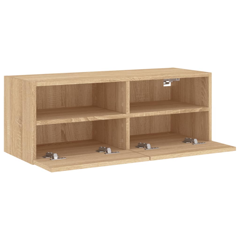 Mobile TV a Parete Rovere Sonoma 80x30x30 cm Legno Multistrato