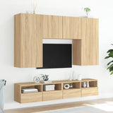 Mobili TV Parete 2pz Rovere Sonoma 80x30x30cm Legno Multistrato