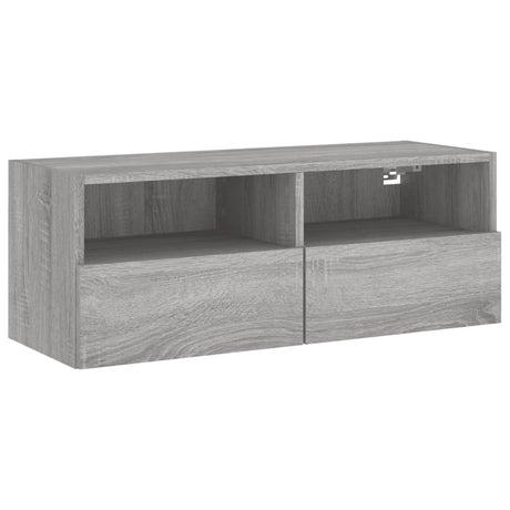 Mobile TV a Parete Grigio Sonoma 80x30x30 cm Legno Multistrato