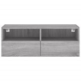 Mobile TV a Parete Grigio Sonoma 80x30x30 cm Legno Multistrato