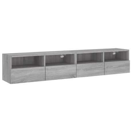 Mobili TV Parete 2pz Grigio Sonoma 80x30x30cm Legno Multistrato