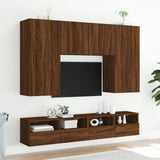 Mobili TV Muro 2 pz Rovere Marrone 80x30x30cm Legno Multistrato