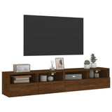 Mobili TV Muro 2 pz Rovere Marrone 80x30x30cm Legno Multistrato