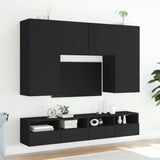 Mobile TV a Parete Nero 100x30x30 cm in Legno Multistrato