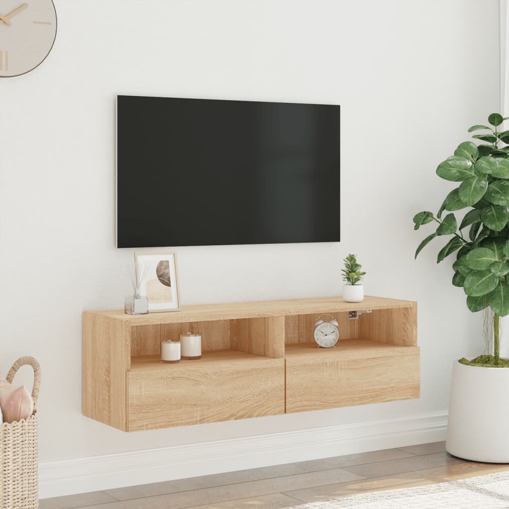 Mobile TV Parete Rovere Sonoma 100x30x30cm in Legno Multistrato