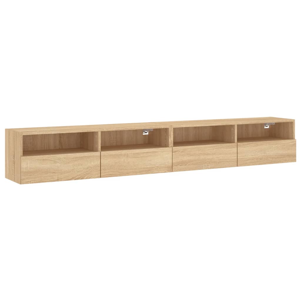 Mobili TV Muro 2pz Rovere Sonoma 100x30x30 cm Legno Multistrato