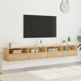 Mobili TV Muro 2pz Rovere Sonoma 100x30x30 cm Legno Multistrato