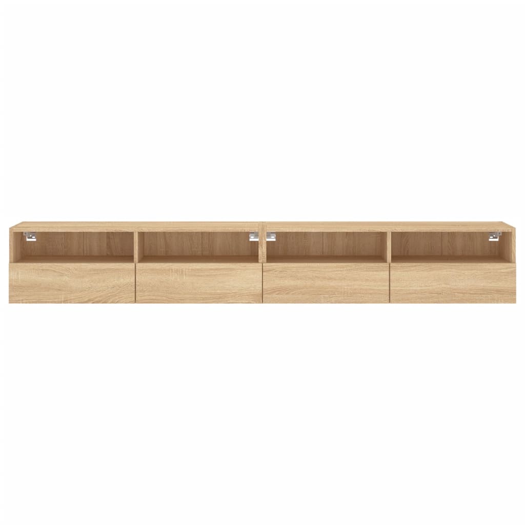 Mobili TV Muro 2pz Rovere Sonoma 100x30x30 cm Legno Multistrato