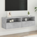 Mobile TV a Parete Grigio Cemento 100x30x30cm Legno Multistrato