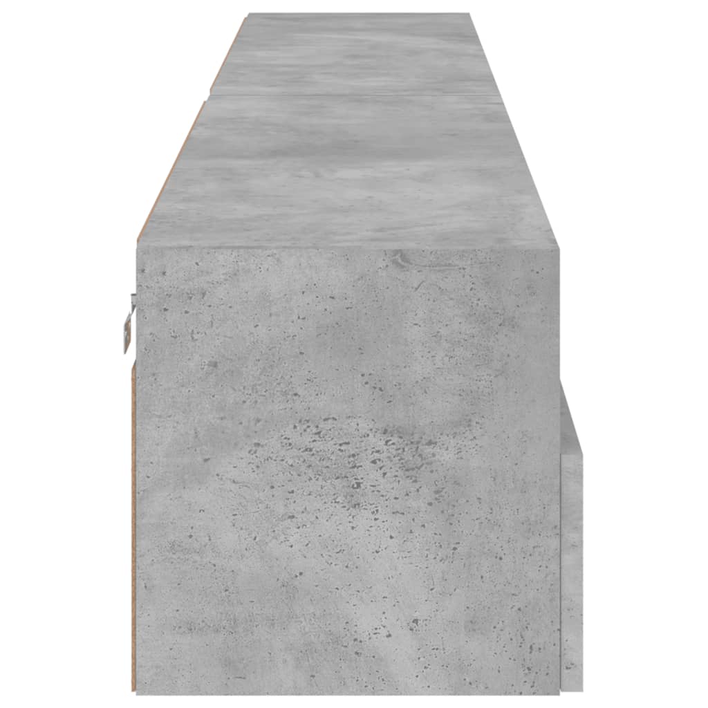 Mobili TV Muro 2pz Grigio Cemento 100x30x30cm Legno Multistrato