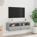 Mobile TV a Parete Grigio Sonoma 100x30x30 cm Legno Multistrato