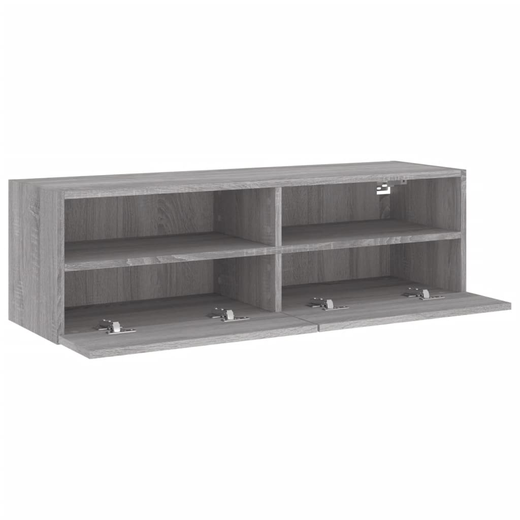 Mobile TV a Parete Grigio Sonoma 100x30x30 cm Legno Multistrato