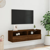 Mobile TV a Parete Rovere Marrone 100x30x30cm Legno Multistrato