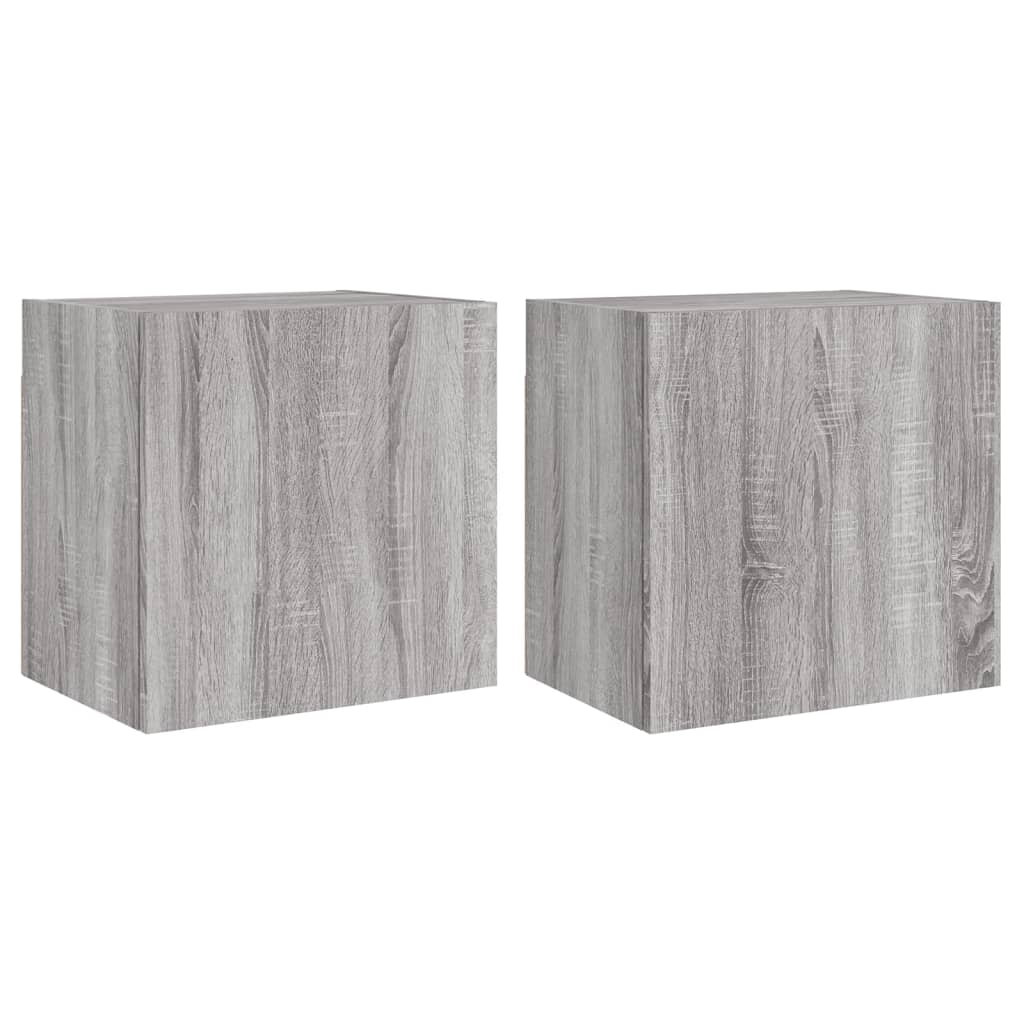 Mobili TV Muro 2pz Grigio Sonoma 40,5x30x40cm Legno Multistrato