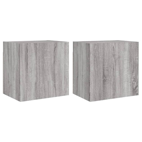 Mobili TV Muro 2pz Grigio Sonoma 40,5x30x40cm Legno Multistrato