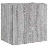 Mobili TV Muro 2pz Grigio Sonoma 40,5x30x40cm Legno Multistrato