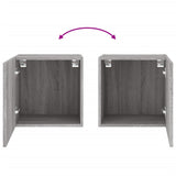 Mobili TV Muro 2pz Grigio Sonoma 40,5x30x40cm Legno Multistrato