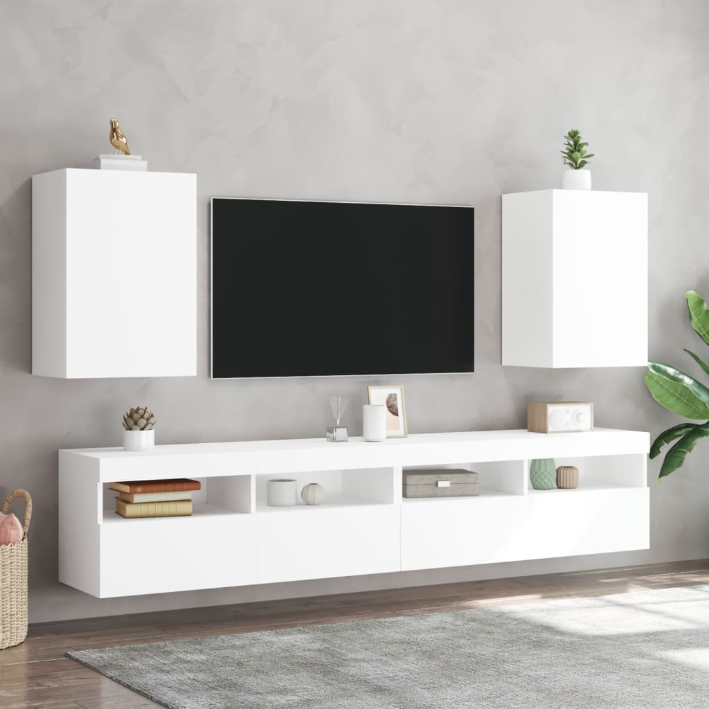 Mobile TV a Parete Bianco 40,5x30x60 cm in Legno Multistrato