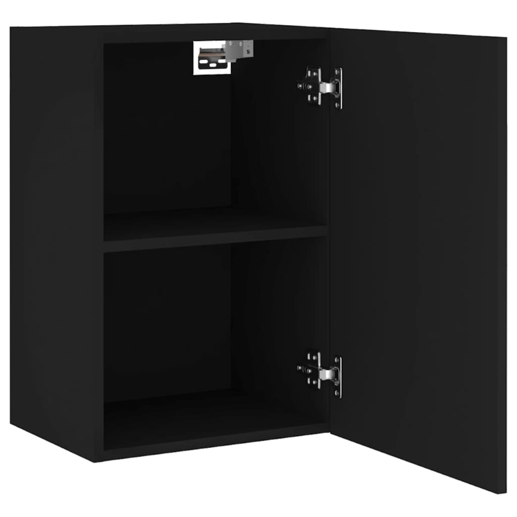 Mobili TV a Parete 2pz Neri 40,5x30x60 cm in Legno Multistrato