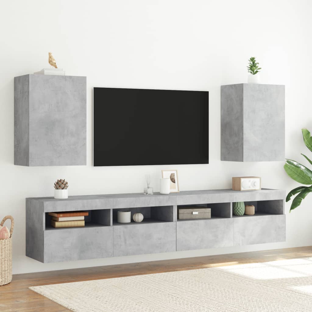 Mobile TV Parete Grigio Cemento 40,5x30x60 cm Legno Multistrato