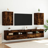 Mobile TV a Parete Rovere Fumo 40,5x30x60 cm Legno Multistrato