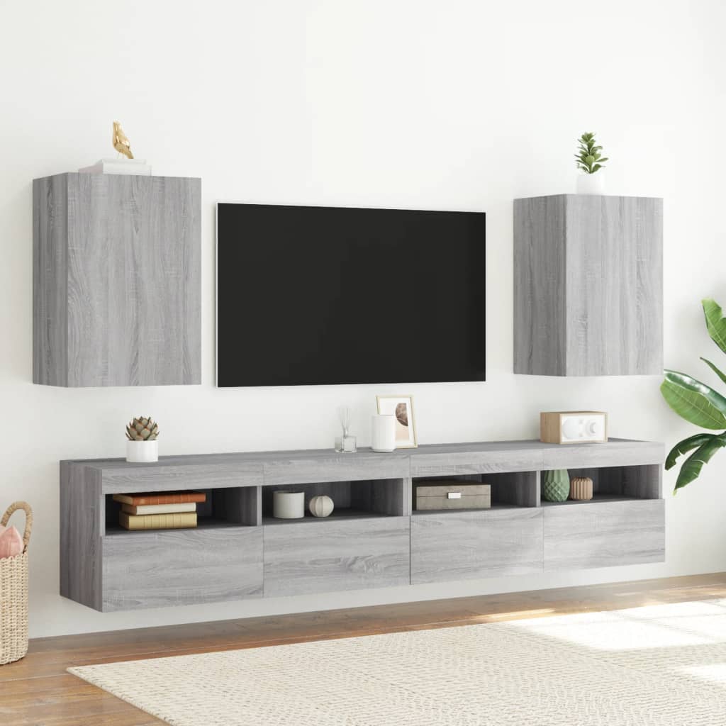 Mobile TV Parete Grigio Sonoma 40,5x30x60 cm Legno Multistrato