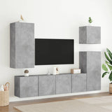 Mobile TV Parete Grigio Cemento 40,5x30x90 cm Legno Multistrato