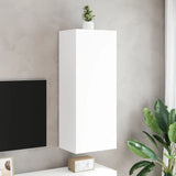 Mobile TV a Parete Bianco 40,5x30x102 cm in Legno Multistrato