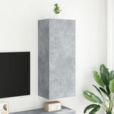 Mobile TV Parete Grigio Cemento 40,5x30x102cm Legno Multistrato