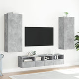 Mobile TV Parete Grigio Cemento 40,5x30x102cm Legno Multistrato