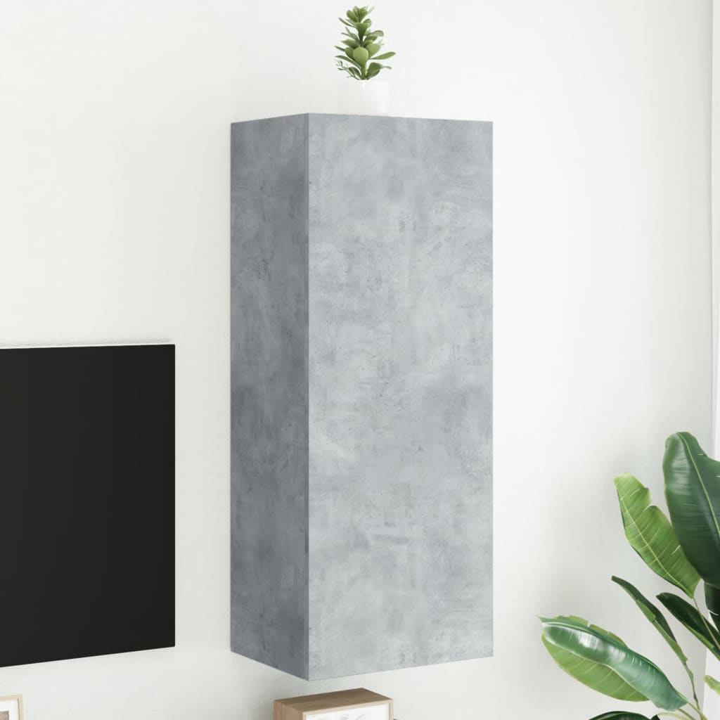 Mobile TV Parete Grigio Cemento 40,5x30x102cm Legno Multistrato