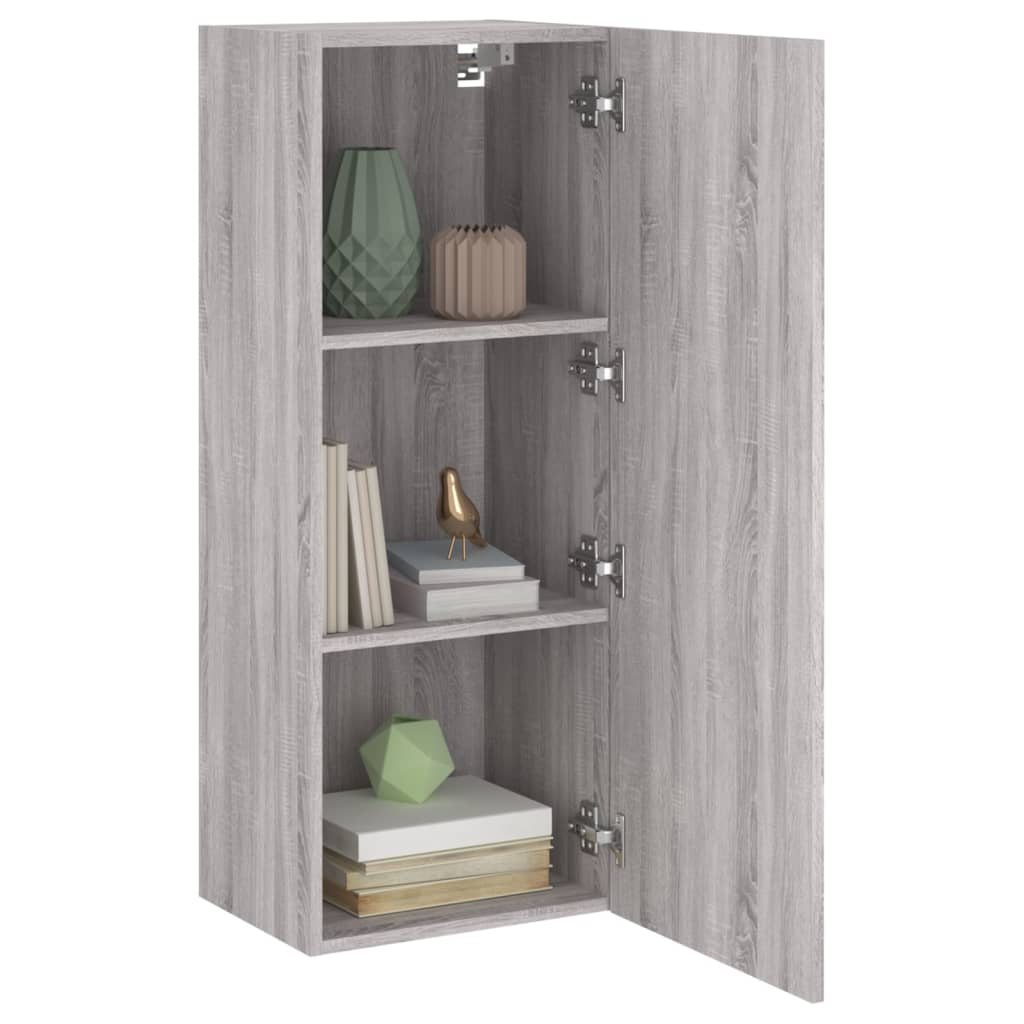 Mobile TV Parete Grigio Sonoma 40,5x30x102 cm Legno Multistrato