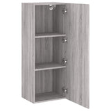 Mobile TV Parete Grigio Sonoma 40,5x30x102 cm Legno Multistrato