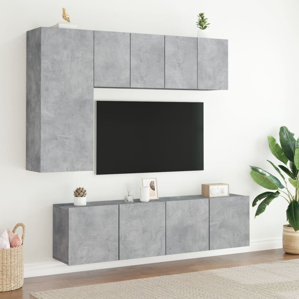 Mobile TV a Parete Grigio Cemento 60x30x41 cm