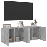 Mobili TV a Parete 2pz Grigio Cemento 60x30x41 cm