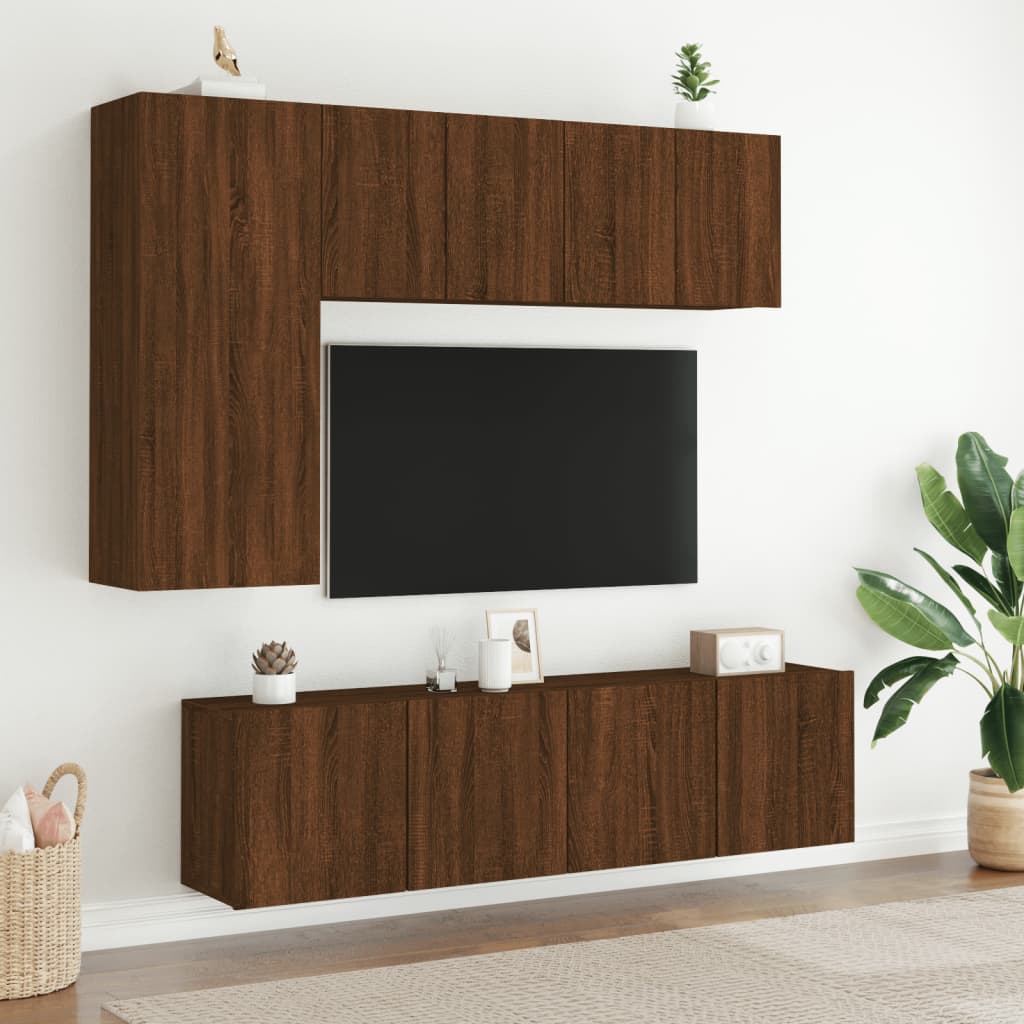 Mobile TV a Parete Rovere Marrone 60x30x41 cm