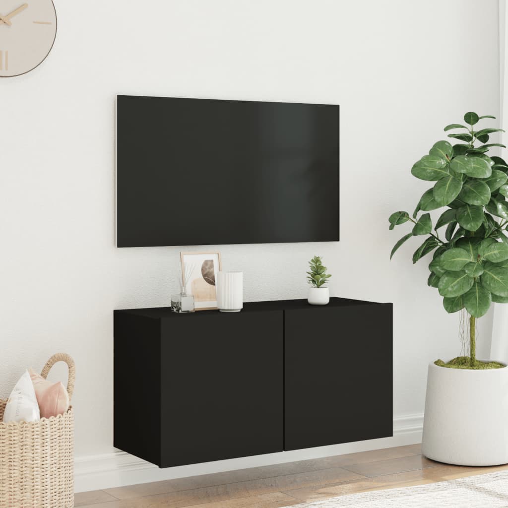 Mobile TV a Parete Nero 80x30x41 cm