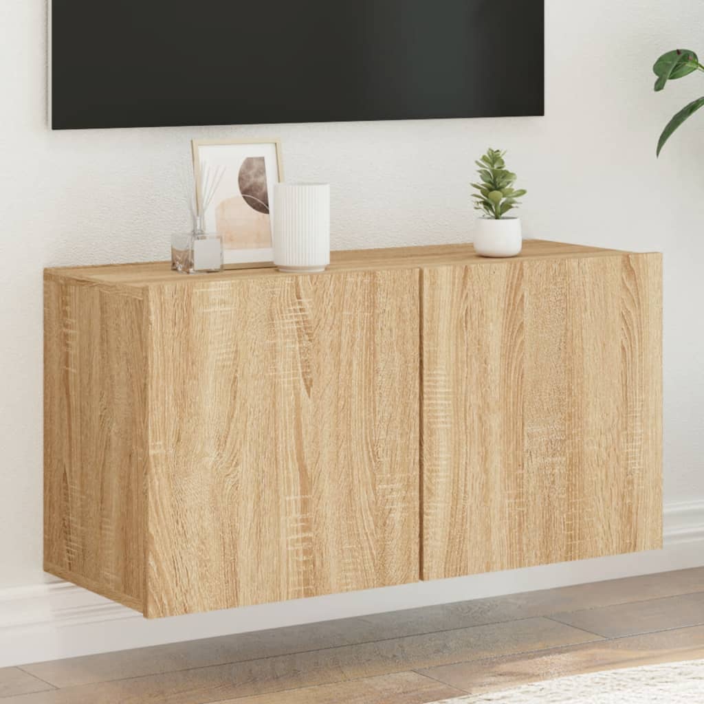 Mobile TV a Parete Rovere Sonoma 80x30x41 cm