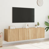 Mobili TV a Parete 2pz Rovere Sonoma 80x30x41 cm