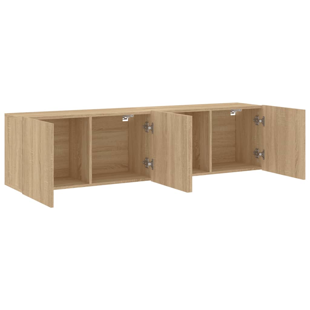 Mobili TV a Parete 2pz Rovere Sonoma 80x30x41 cm