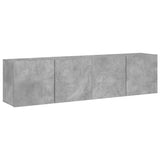 Mobili TV a Parete 2pz Grigio Cemento 80x30x41 cm